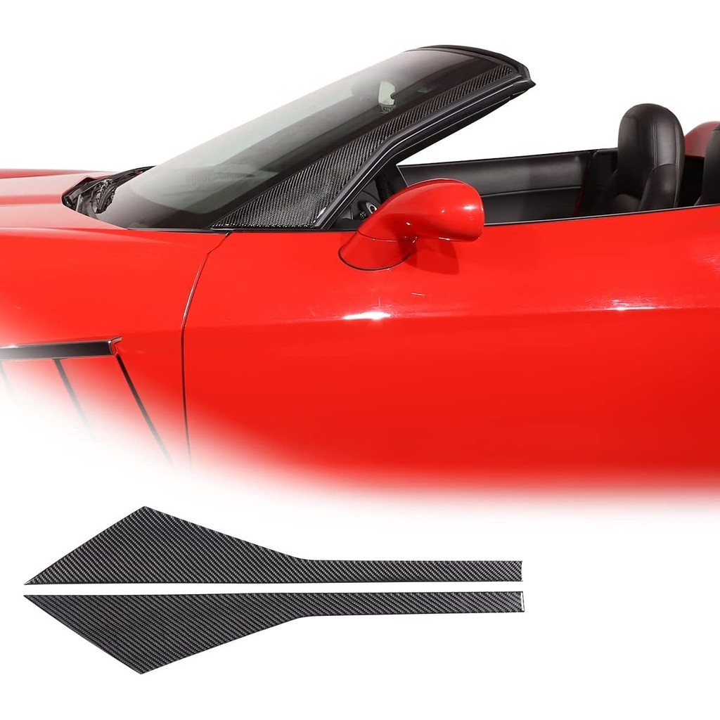 2 Peças De Fibra De Carbono Macio Painel Pilar A Adesivo Guarnição Para Chevrolet Corvette C6 2005-2013 Pára-Brisa Later
