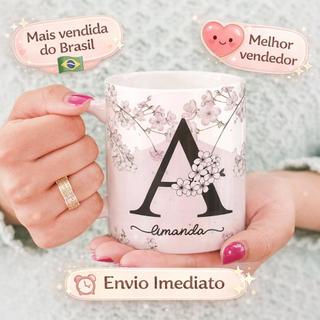 Caneca Personalizada Nome Cerejeira Floral Com seu Nome