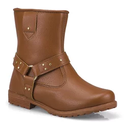 Bota Infantil Feminina Pequito Country Star Cano Alto Zíper Passeio 77907