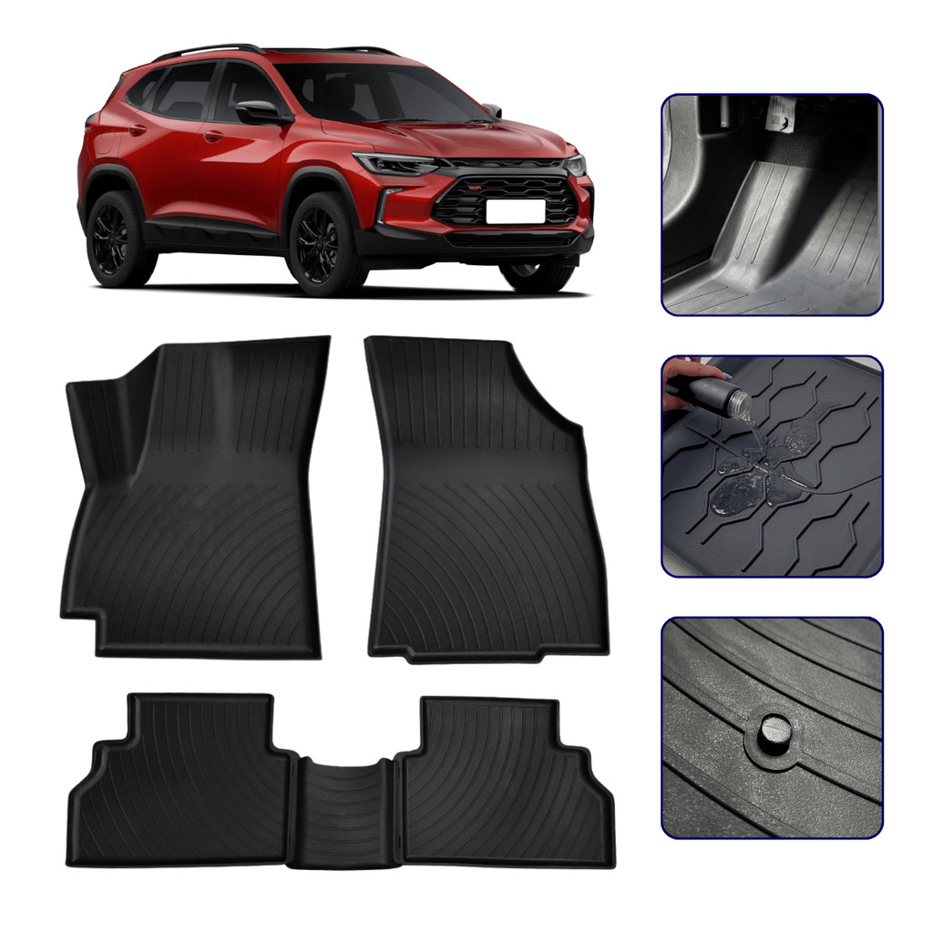 Tapete 3D Tipo Bandeja com Borda Elevada para Tracker 2019 20 21 22 23 24 25 26