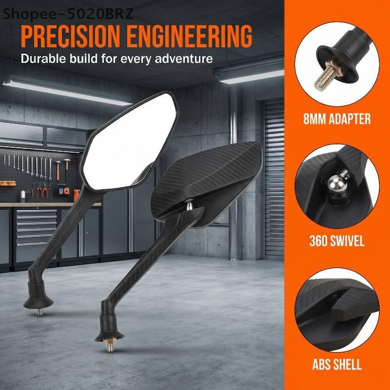 [THEBR] 1 Par De Espelhos Retrovisores Laterais Redondos Anti-Queda Para Motocicleta Mountain Road Bike Bicicleta Suport