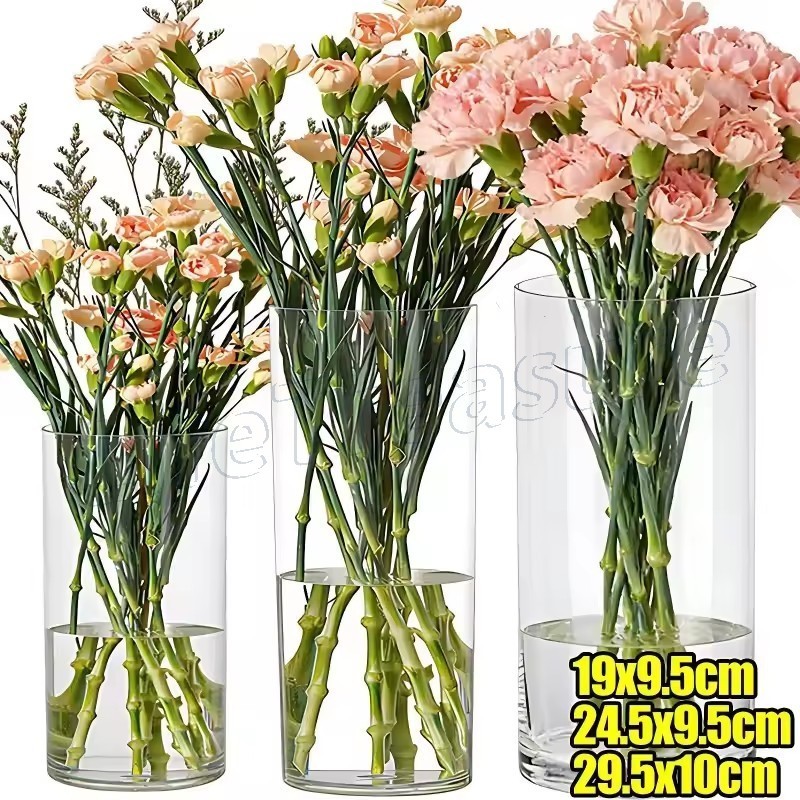 Vaso De Flores Transparente Acrílico-Cultivo De Buquê Resistente A Estilhaços-Plantador Hidropônico De Cilindro-Recipien
