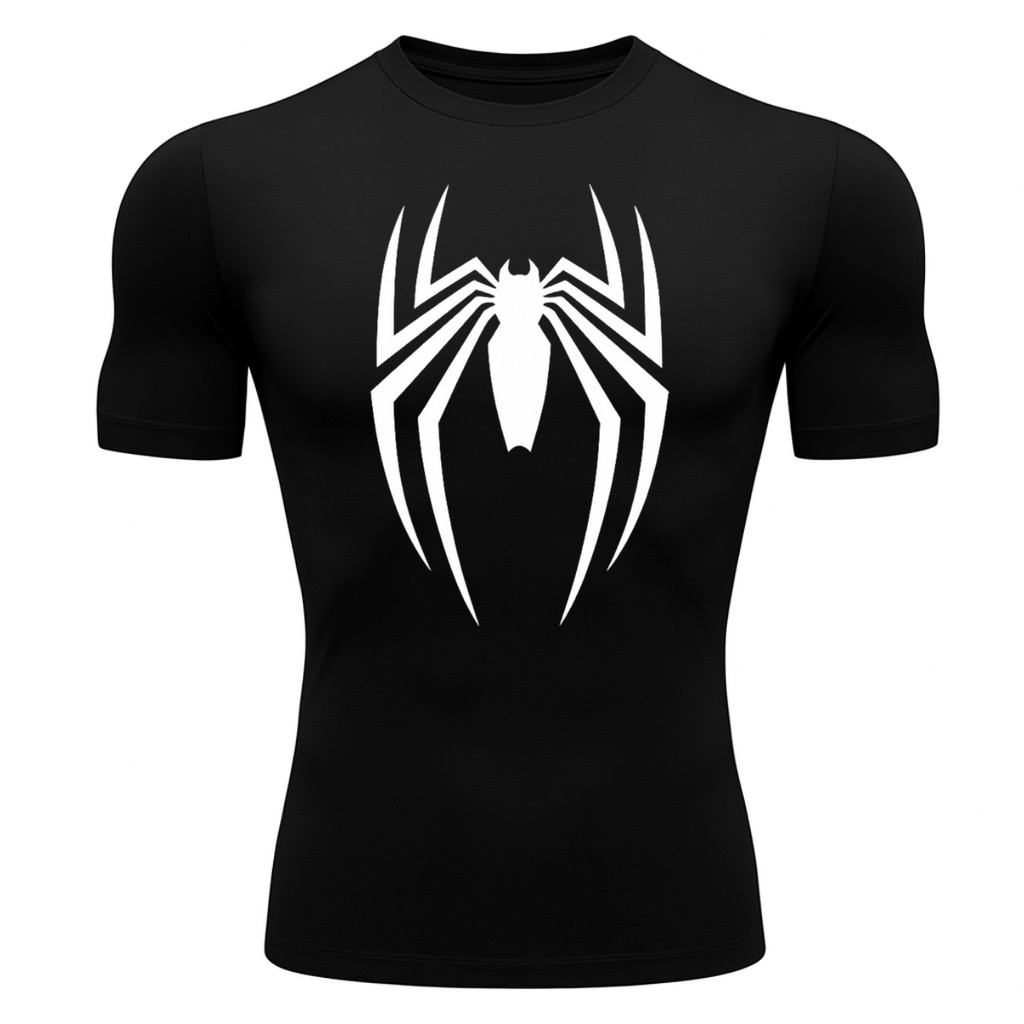 Camiseta Compressão Proteção Uv 50+ Segunda Pele Manga Curta  Aranha Venom Rash Guard Academia
