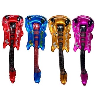 Kit c/ 12 Balão Bastão Guitarra Vermelho Dourado Azul - 80x28cm Festa Decoração Balada Rock em Oferta na Shopee