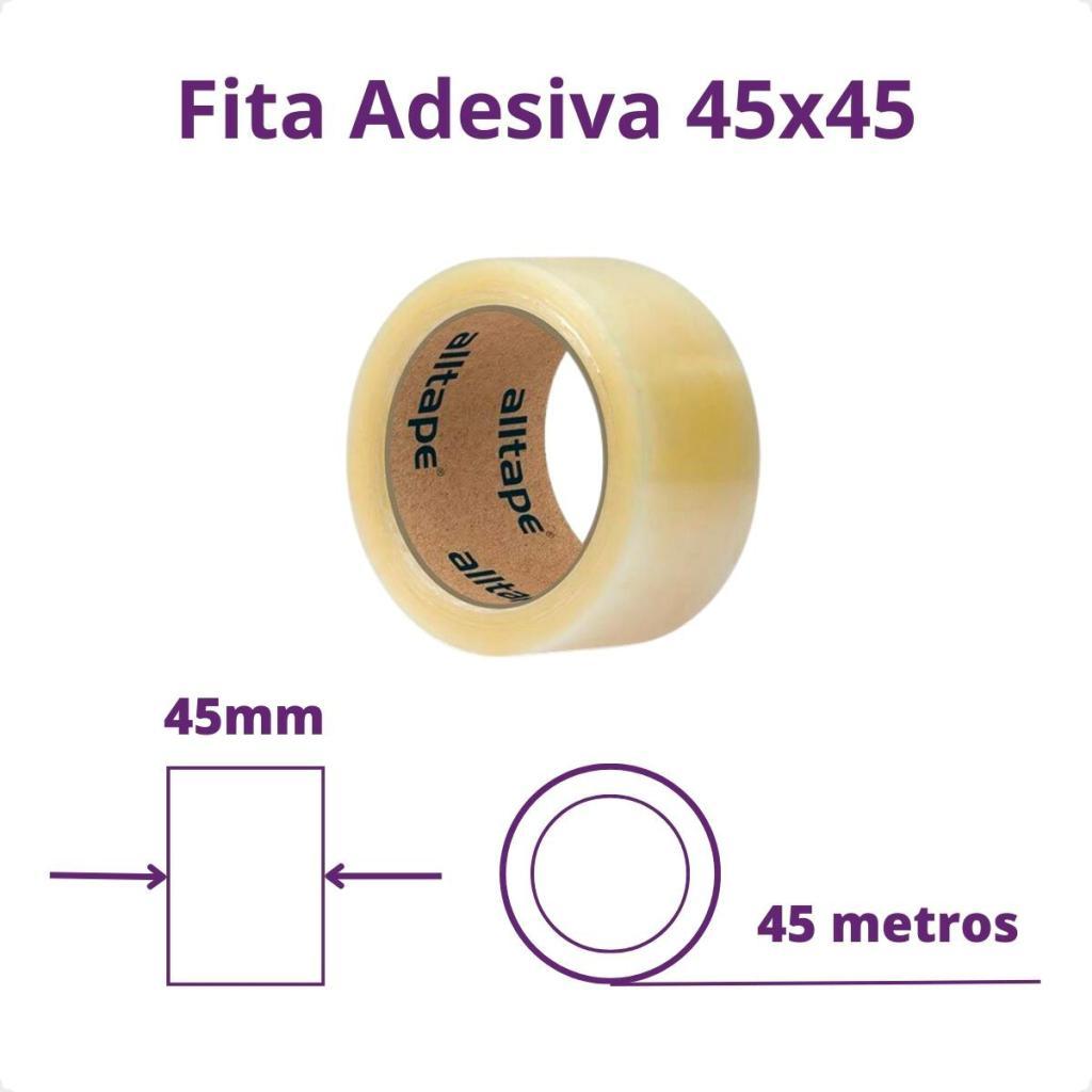 Kit 10 Fita Adesiva BOPP Transparente Alltape SK200 - 45x45 metros