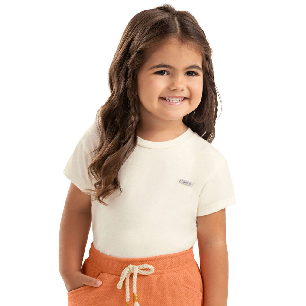 Blusa Infantil Menina Malhão Peletizado Colorittá Bege