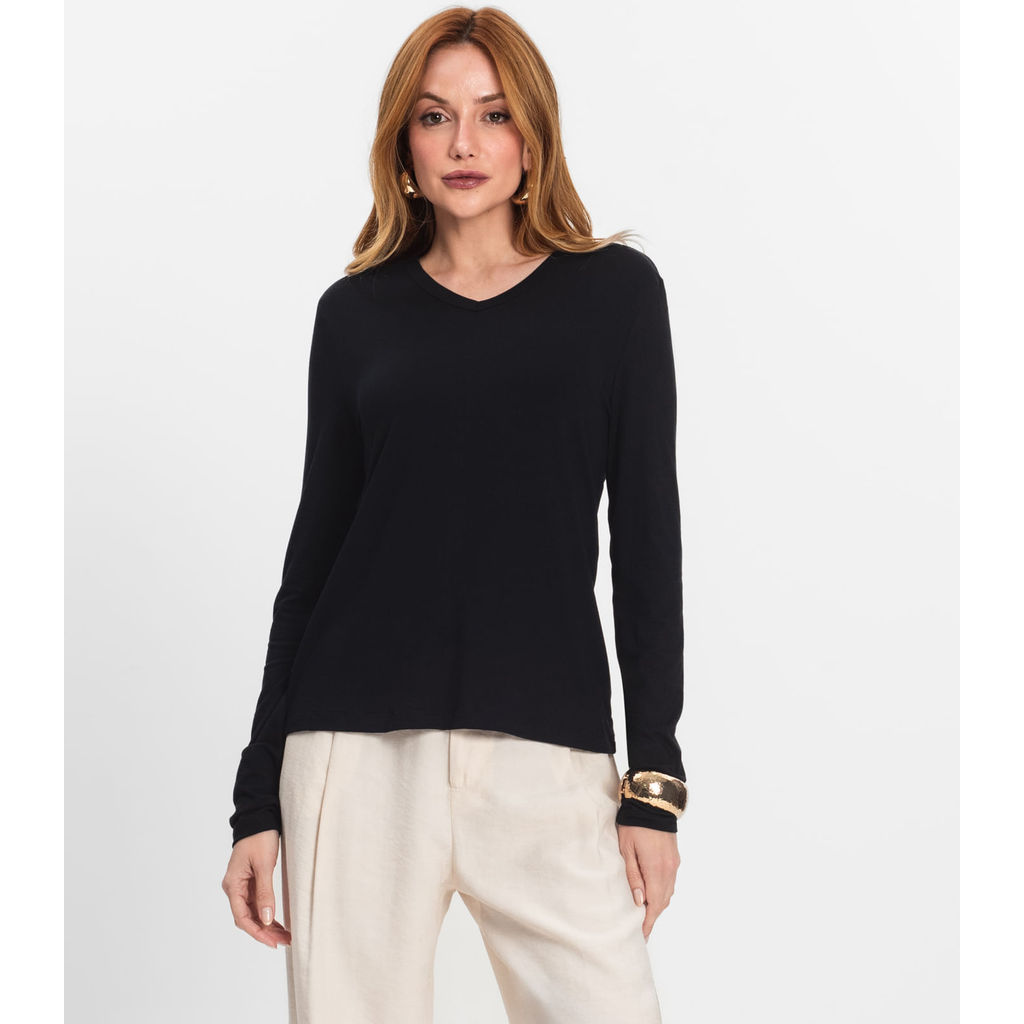 Blusa Manga Longa Select Preto em Oferta na Shopee