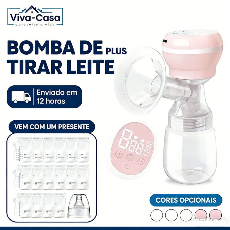 Bomba Elétrica Tirar Leite Portátil Extrator Recarregável USB + 10 Sacos Armazenamento Grátis Livre de BPA