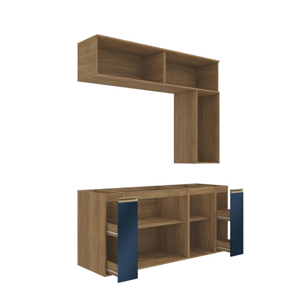 Conjunto para Banheiro Kappesberg Celeste 7 Peças Nogueira/Azul 160cm · foto 2