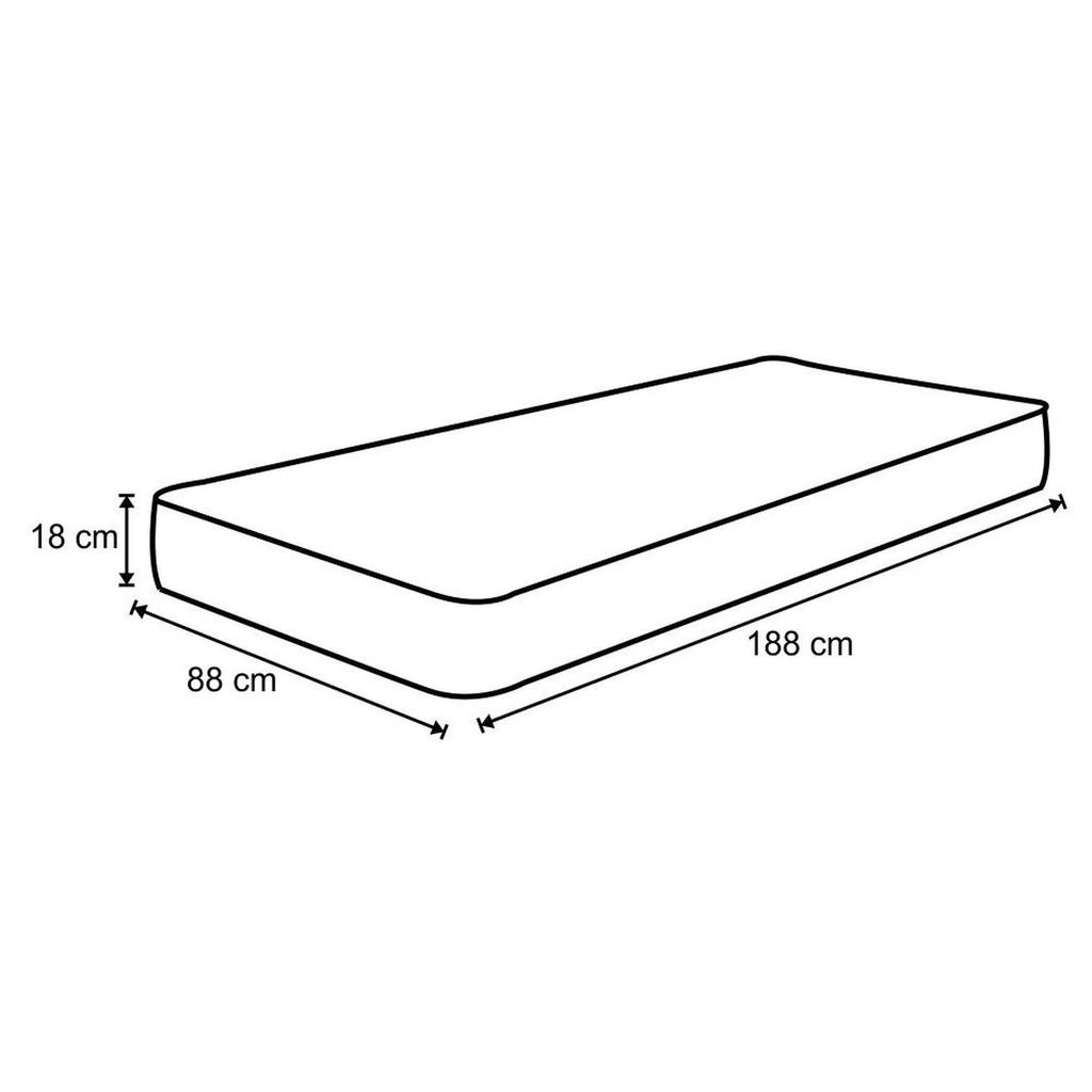 Colchão Solteiro Sleep Max Espuma D45 88x188x18cm Branco/Azul - Castor