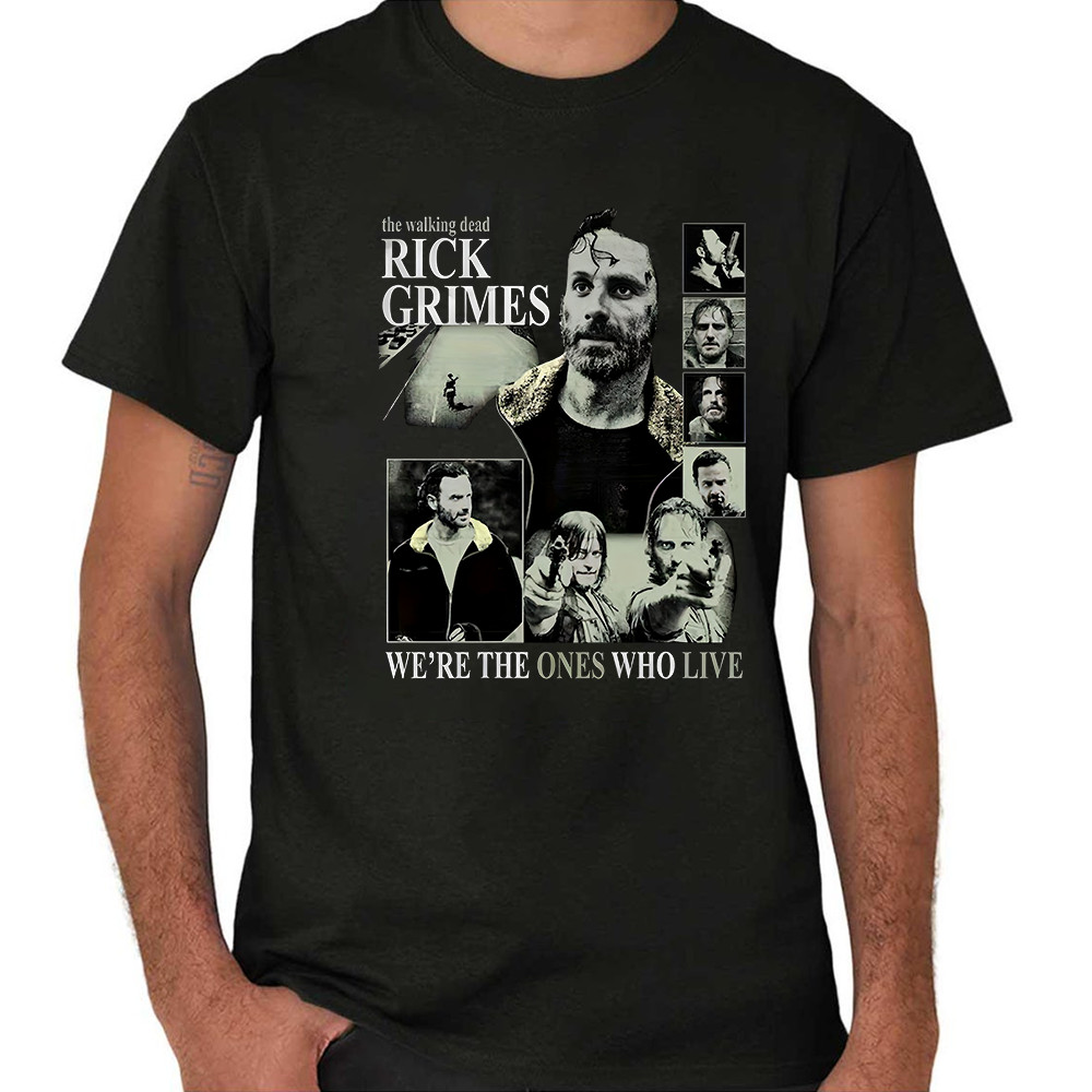 2026 Camiseta Feminina Masculina Estampa Rick Grimes The Walking Dead Ação Sobrevivência Streetwear Novo