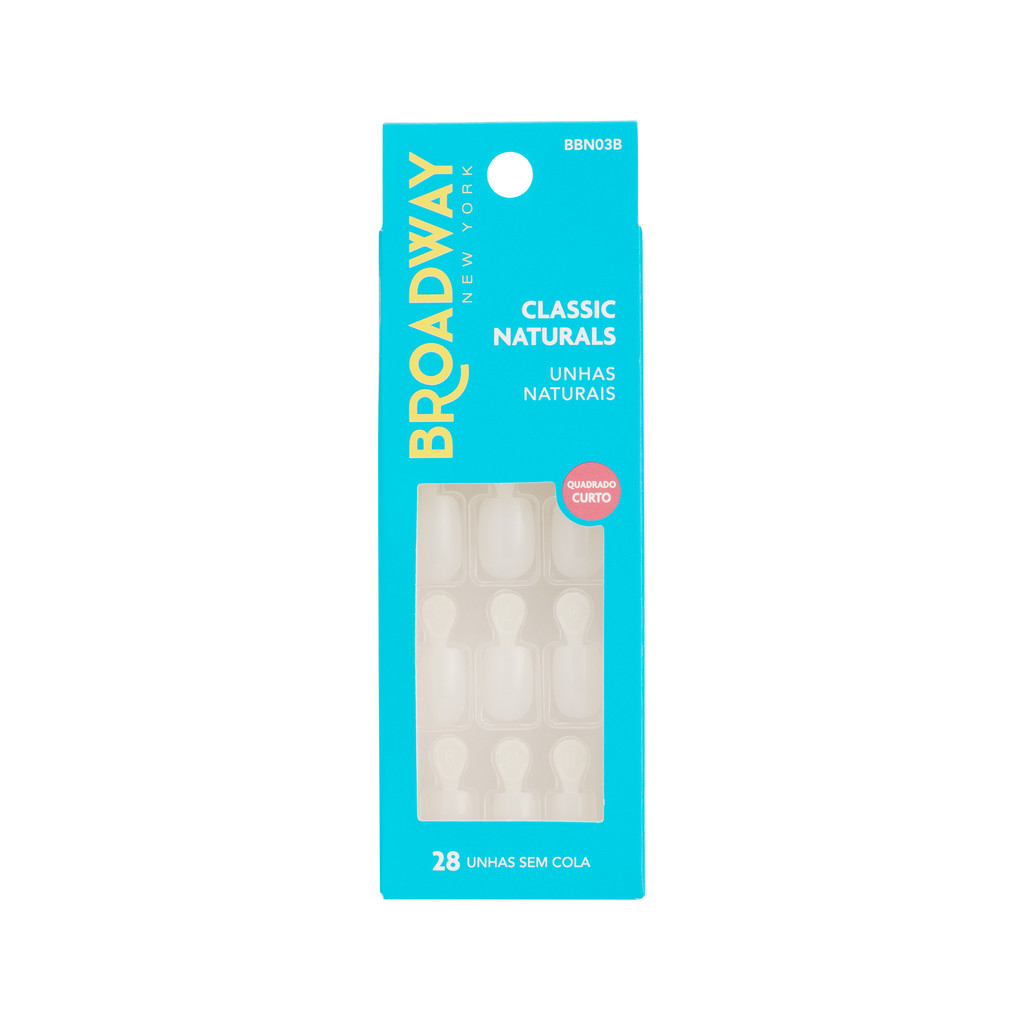 Unha Natural Quadrado Curto Com Aba - Broaway New York