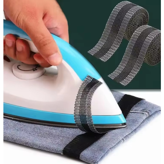 Fita Prática para Bainha Sem Costura Preta 2,5cm x 1m Termoativada Lavável