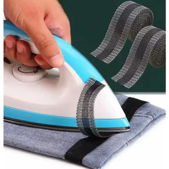Fita Prática para Bainha Sem Costura Preta 2,5cm x 1m Termoativada Lavável