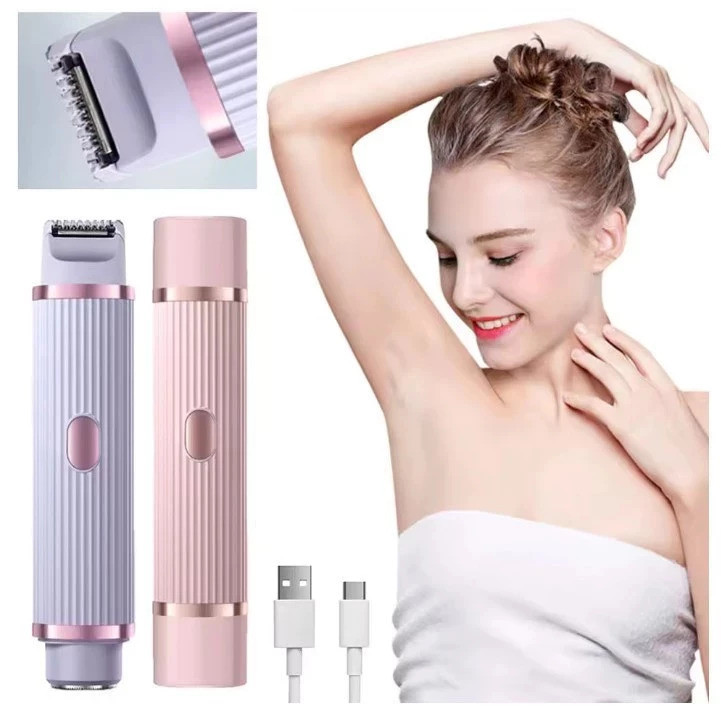 Depilador Eletrico Feminino Recarregável Removedor De Pelos Navalha Dupla em Oferta na Shopee