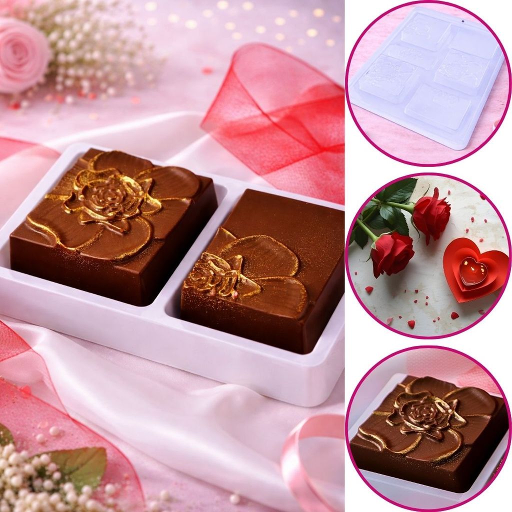 1~5 FORMA BWB C/ SILICONE PÃO DE MEL QUADRADO FLORAL BWB 10419 (CHOCO) em Oferta na Shopee