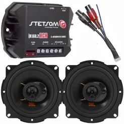 Kit Módulo Amplificador Stetsom IR160.2 + Par Alto Falantes 5 pol JBL Triaxial 5TRFX55 110W potente