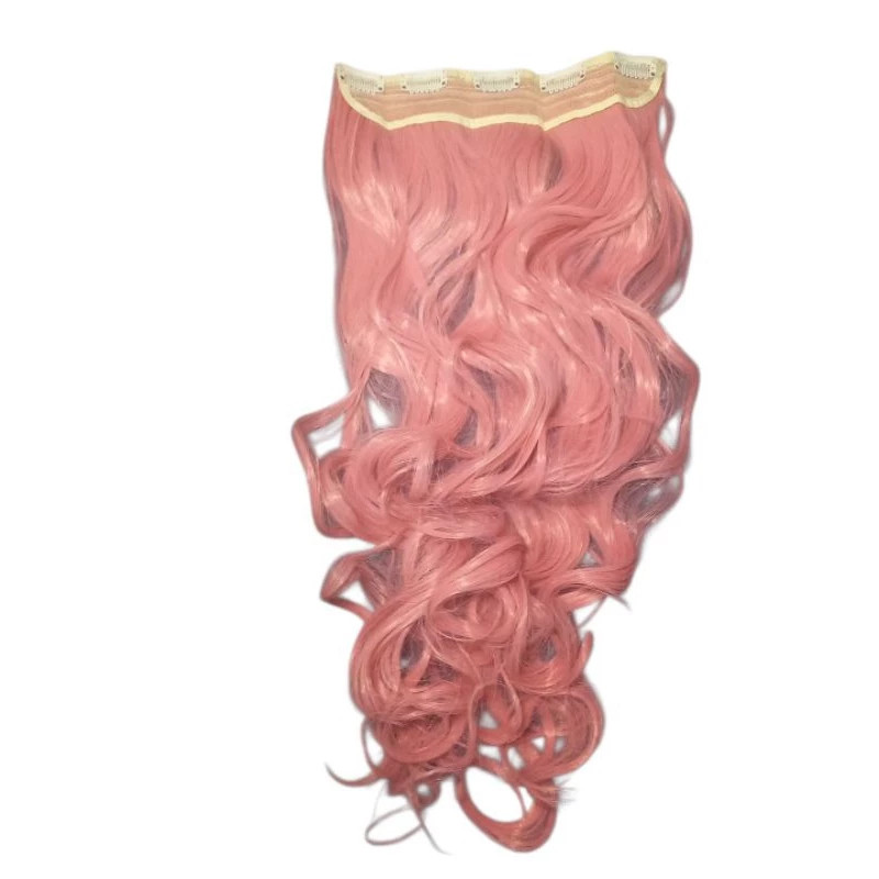 Aplique Tic Tac Mecha Rosa Ondulado  Orgânico Bio Mega Hair