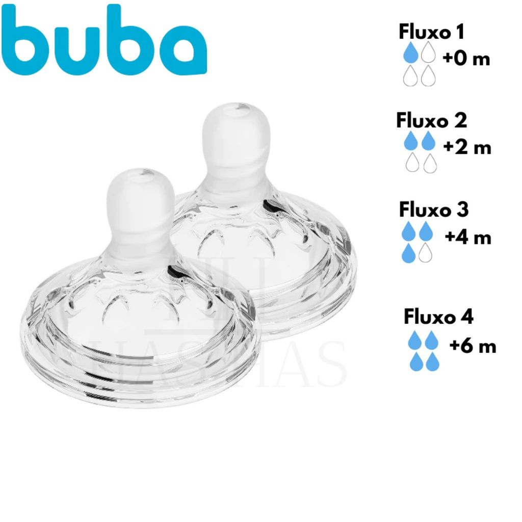 Kit 2 Bicos Para Mamadeira Ultra Soft Silicone Macio Buba Bico Válvula Anticólica Easy Flow BPA Free em Oferta na Shopee