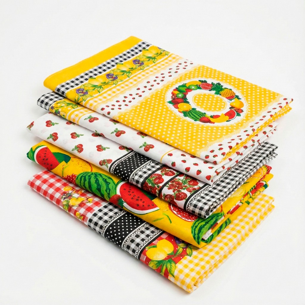 Kit Toalhas De Chá 90x70 Oxford 2/4/6/8/10 Pçs Cozinha Fogão Geladeira Mesa Decoração Não Amassa
