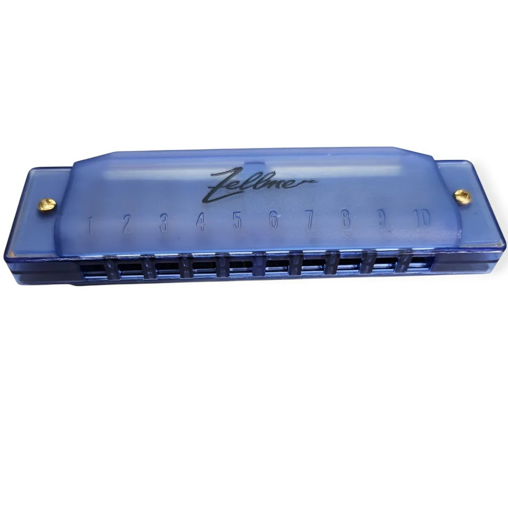 Gaita Zellmer Harmonica 20 Vozes Dó(c) Azul/ Laranja/ Rosa/ Verde