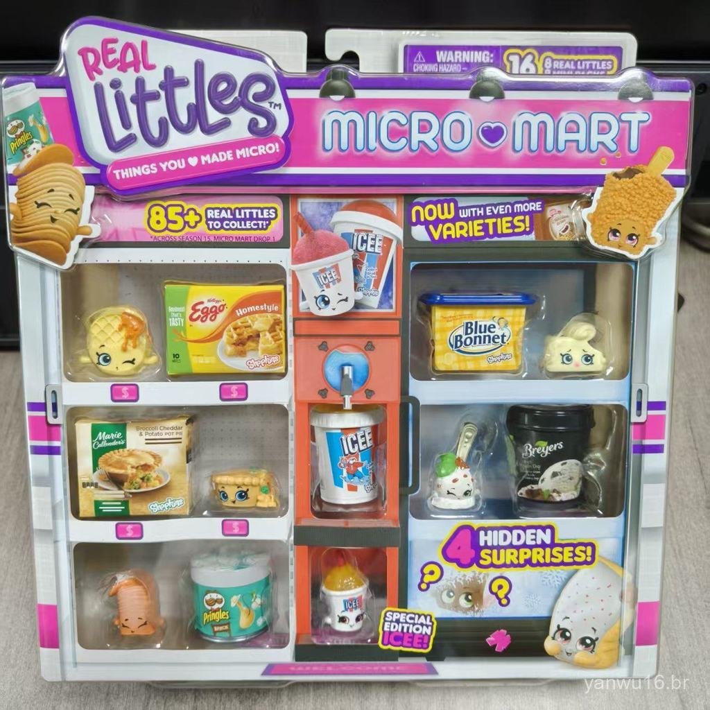 Novo Real Littles Shopping Elf Batatas Fritas Sobremesa Bebidas Miniatura Simulação de Comida Brinquedo de Supermercado