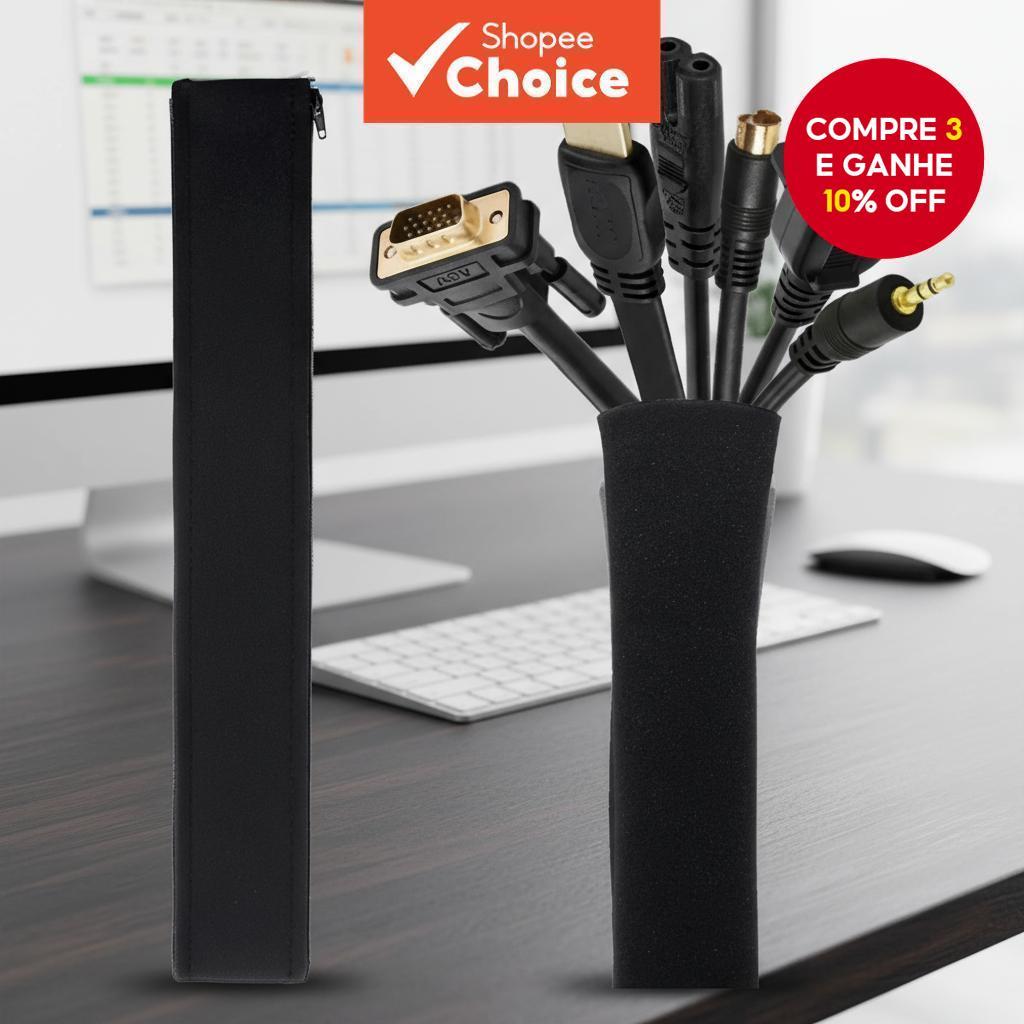 Manga com Ziper 50cm Organizador de Cabos para TV e Computador