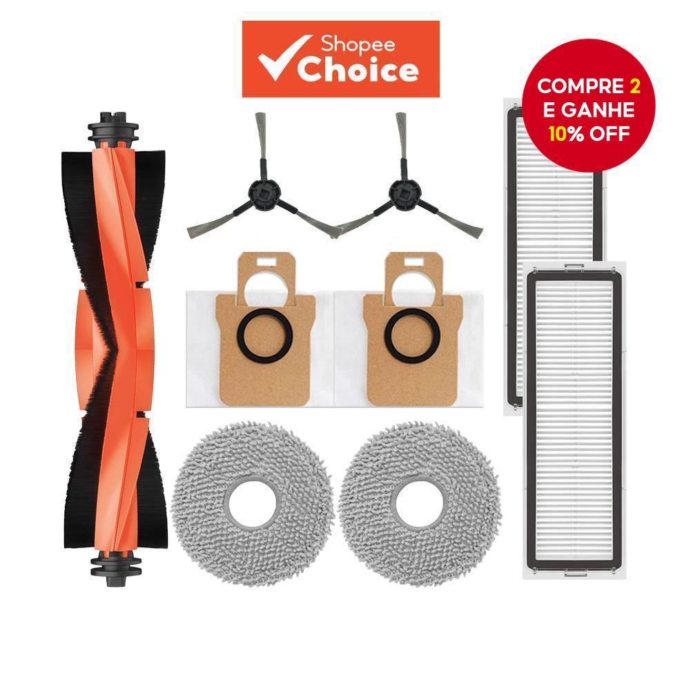  Para acessórios do Xiaomi Robot Vacuum X20+ / X20 PLUS / X10+ de escova principal, escova lateral, filtro, pano de