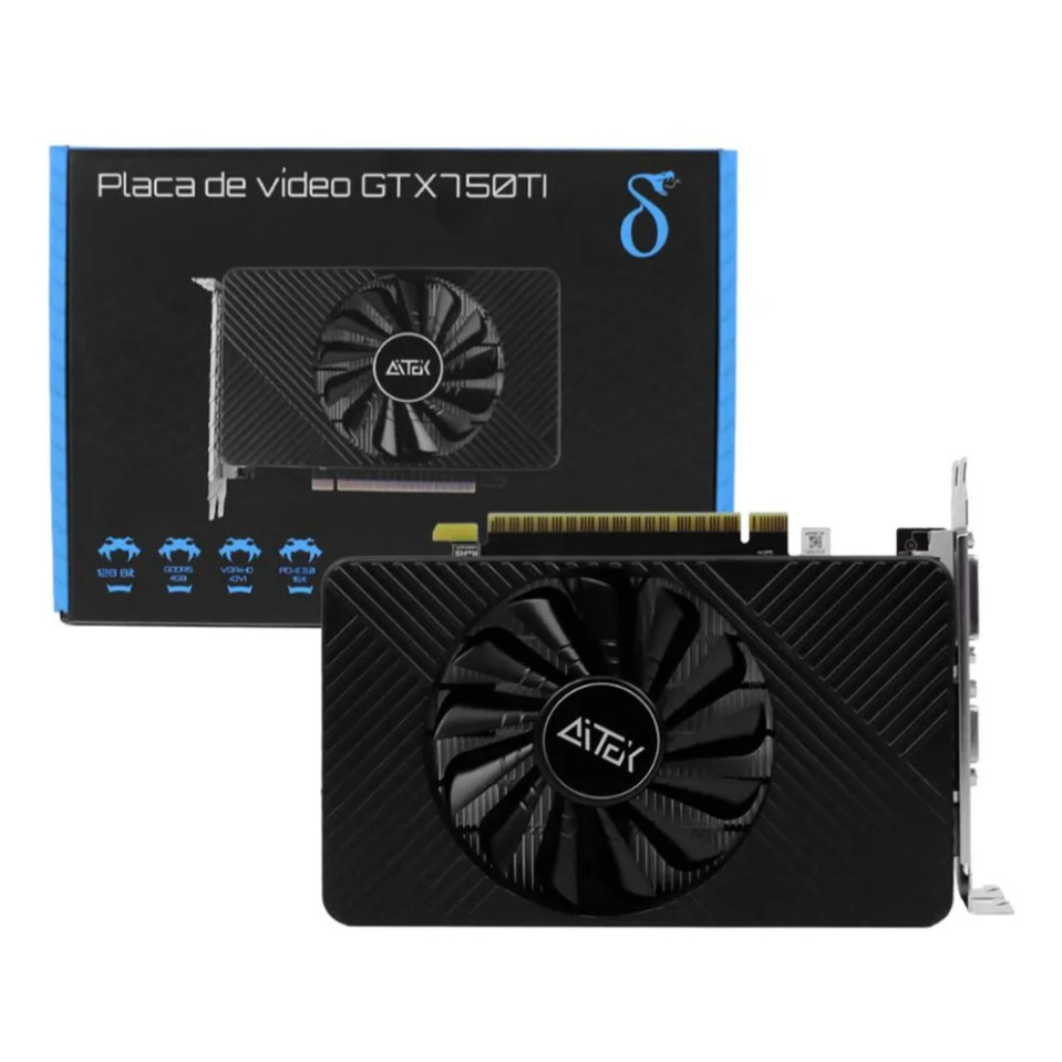 Placa de Vídeo GTX 750 Ti 4GB Gamer Recondicionada | GTA 5 Roblox Minecraft FIFA PCI-E Baixo Consumo