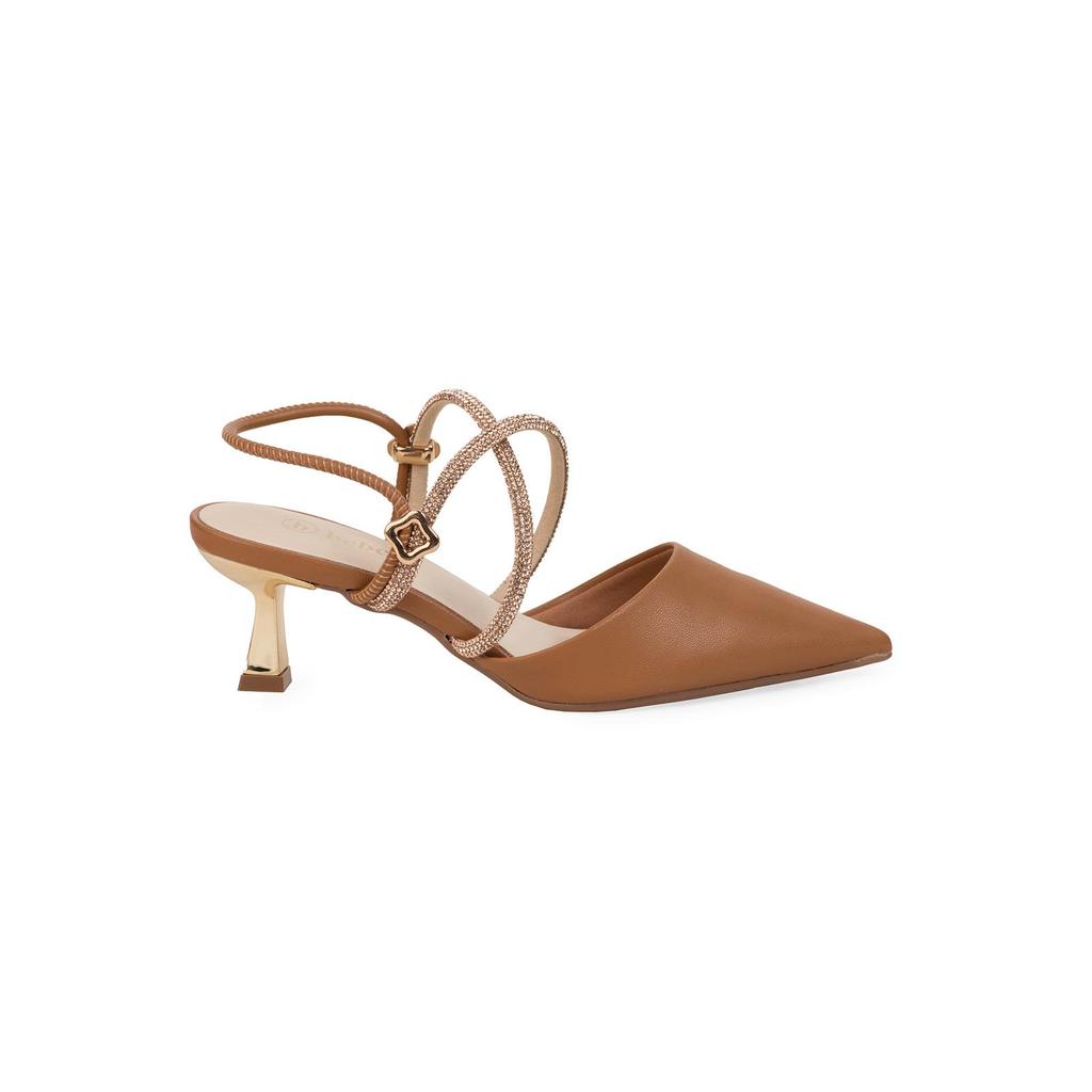 Scarpin Mule Bebecê Salto Taça com Tiras Brilhantes em Oferta na Shopee