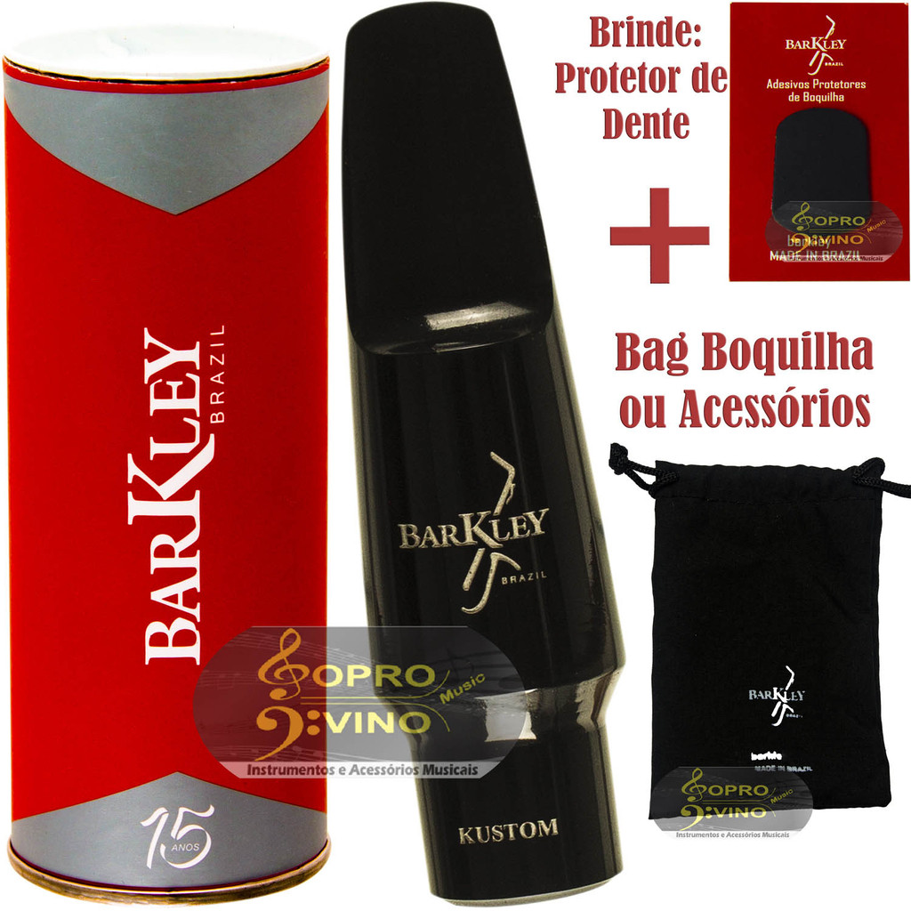 Boquilha Sax Tenor Barkley Pop 8 Kustom Bag Protetor Brindes
