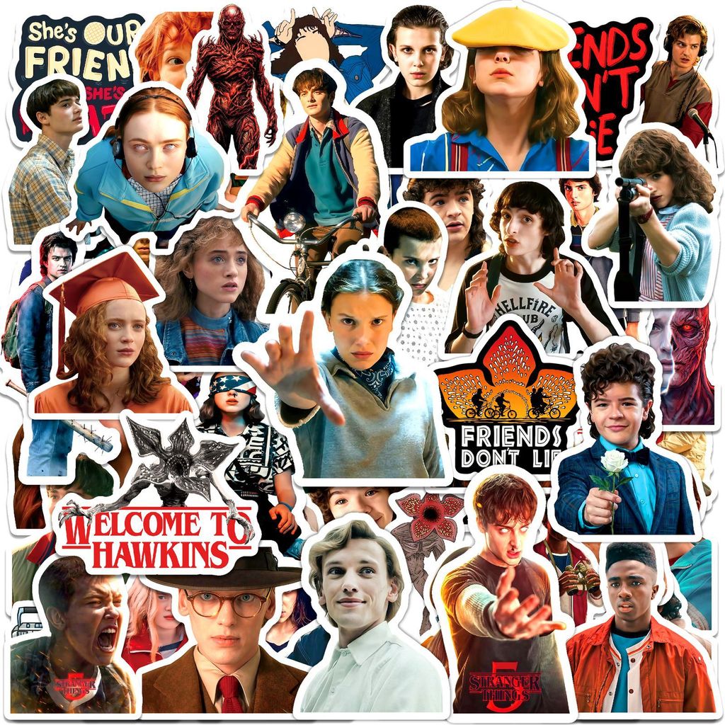60 Peças Adesivos À Prova D'água Stranger Things-Decalques Temáticos Legais Para Capa De Telefone , Tablet E Bagagem , D