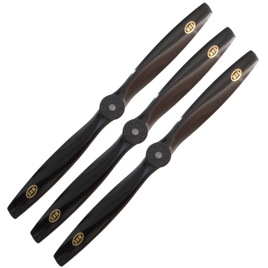 3 Hélice Mhs Fly 10/7 Nylon Glow para Motor .40 .46 ASP. O.S thundertiger Aeromodelo a combustão