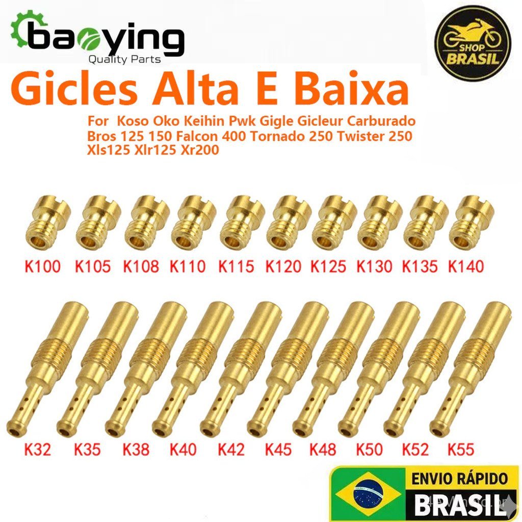 Kit De Carburador 20 GiclêS Giggles Cg FAN Titan BROS125 150 Koso OKO PWK PWM CBX150 200 XR200 XLS XLR 125 Twister