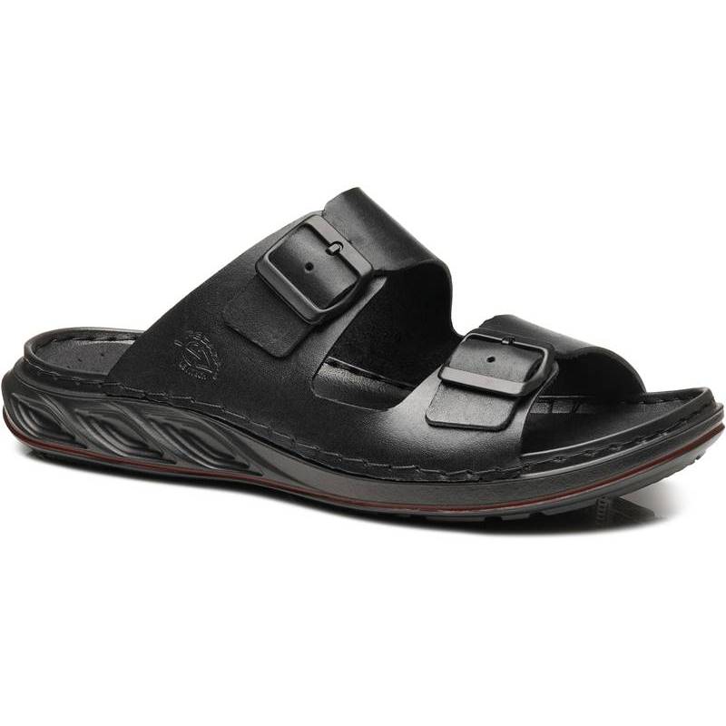 Chinelo Pegada Masculino em Couro Fivelas 134106