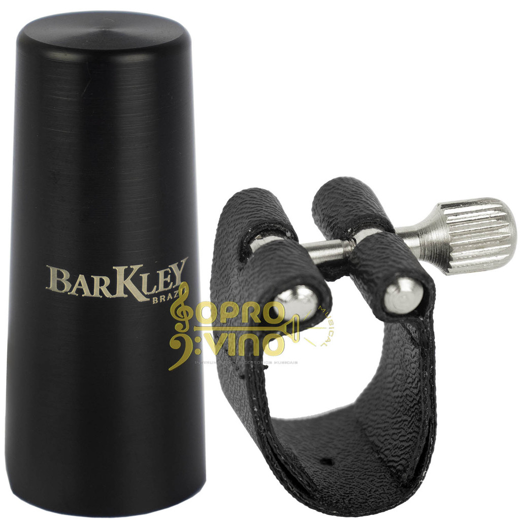 Abraçadeira Couro Sintético S/ Ressonador Tampa ABS p/ Contra Clarone Baixo Sib Barkley Cód. ABCCBCR