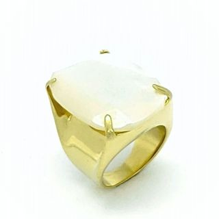 Anel Pedra Lapidação Facetada Banho De Ouro 18k 1052