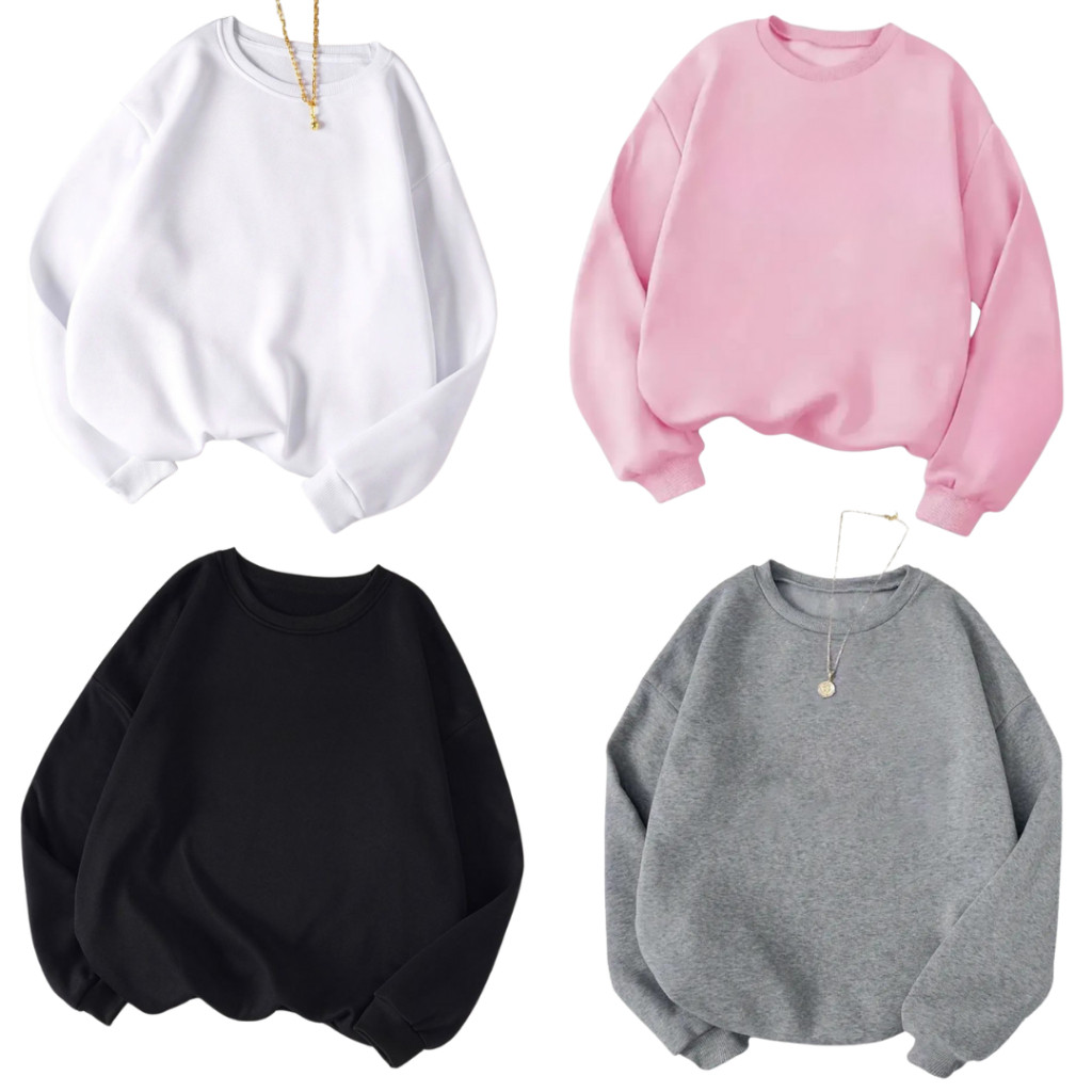Moletom Feminino Liso Sem Estampa Moda Blogueirinha Casaco De Frio Blusa Flanelado Lançamento Envio Rapido Premium