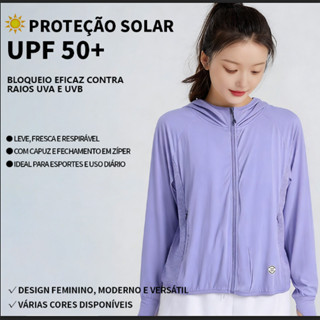 Casaquinho Casaco Jaqueta Jaquetinha feminina Capuz bolso Dry Fit Proteção Uv50+ Treino Academia Ziper Leve Confortavel em Oferta na Shopee