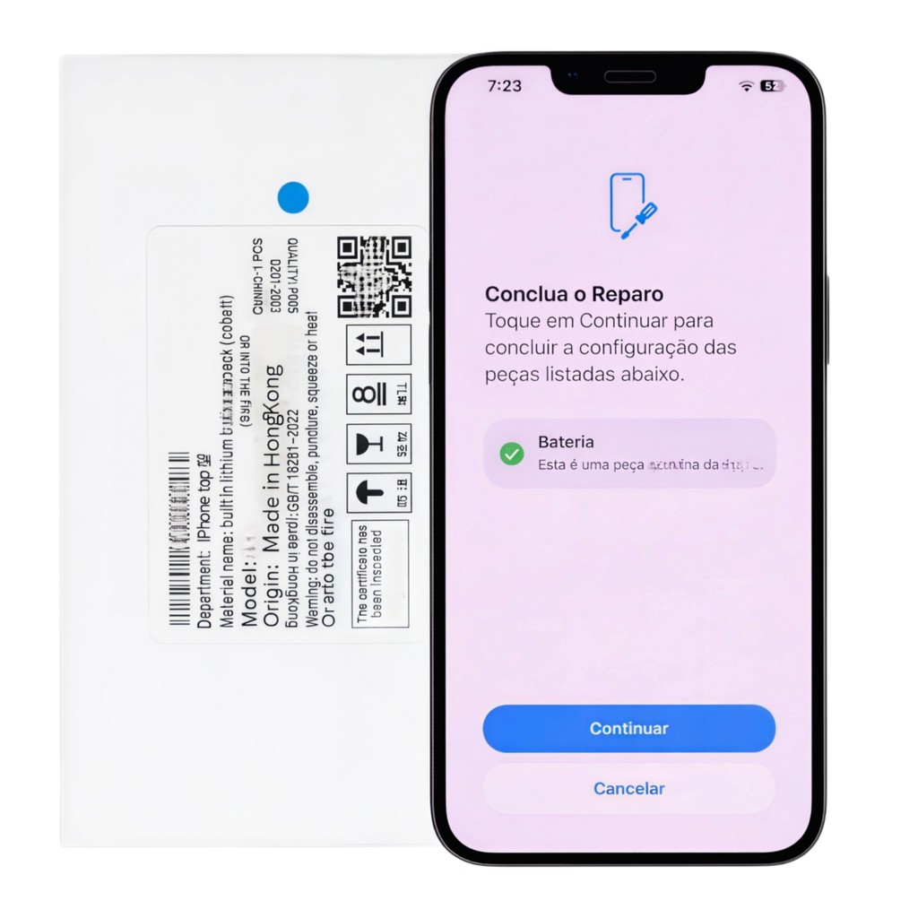 Bateria Para Iphone 12 13 14 15 Pro / Max Todas Versões Saúde 100% Iphone Reconhece Não Aparece Mensagem