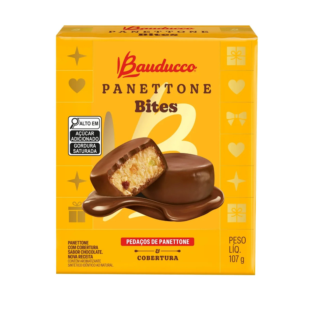 Panettone Bites 107g Com cobertura Bauducco em Oferta na Shopee