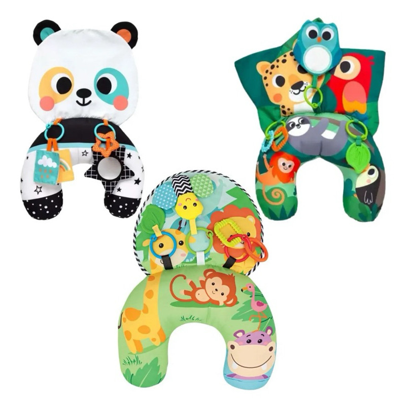 Almofada de Atividades Buba Tummy Time Sensorial com Animos Lindos e Coloridos em Oferta na Shopee