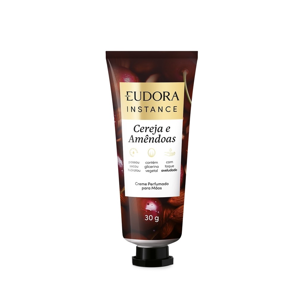 Imagem Eudora Instance Creme Perfumado para Mãos Cereja e Amêndoas 30g