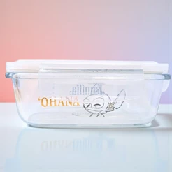 Pote de Vidro Hermético Retângular - Stitch - 370ml - Disney Original - 1 unidade - Rizzo