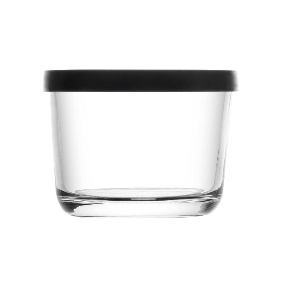 Pote Lyor de Vidro com Tampa em PP Preta 200ml