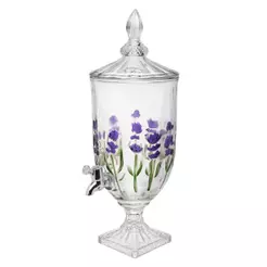 Suqueira com Pé e Tampa Lavanda Hand Painting 4,5L Cristal