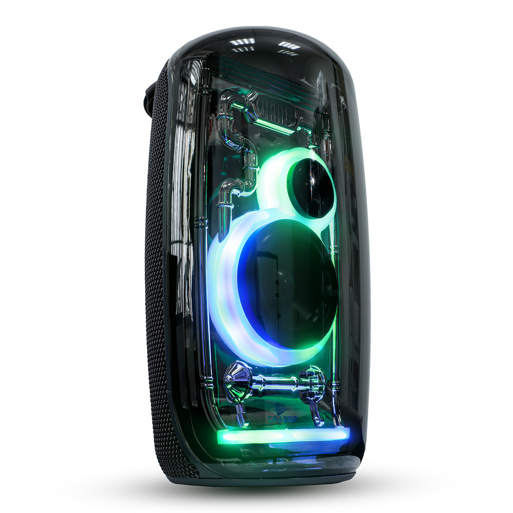 Caixa De Som Design Elegante LED RGB Bluetooth  Potente 20W IPX6 Resistente a água USB Rádio FM SD TWS