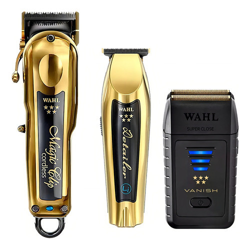 Magic Clip Gold + Detailer Li Gold + Vanish Gold Kit Wahl Dourado 220v