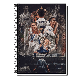 Capa Adesiva Caderno Cristiano Ronaldo CR7 Futebol Personalizado | 1, 10, 15 e 20 Matérias | Capa Premium, Escolar em Oferta na Shopee