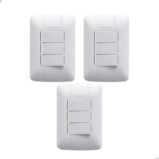 Kit 3 Interruptor Triplo Embutir 4x2 Branco Aria Tramontina